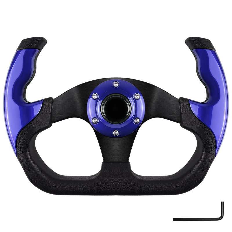 QYMOPAY Golf Cart Steering Wheel, Skid Steering Wheel, Universal Golf Cart for Club Car EZGO RXV and TXT, Yamaha, Precedent Tempo, DS