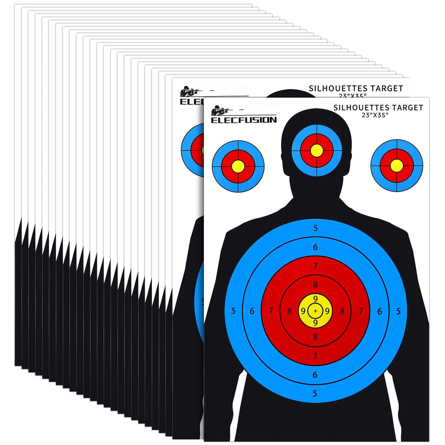 Silhouette Shooting Targets, 25 Pack 23X35 inch Paper Targets for Shooting Range, Suitable for Rifles, Pistols, Airsoft Guns, BB Guns