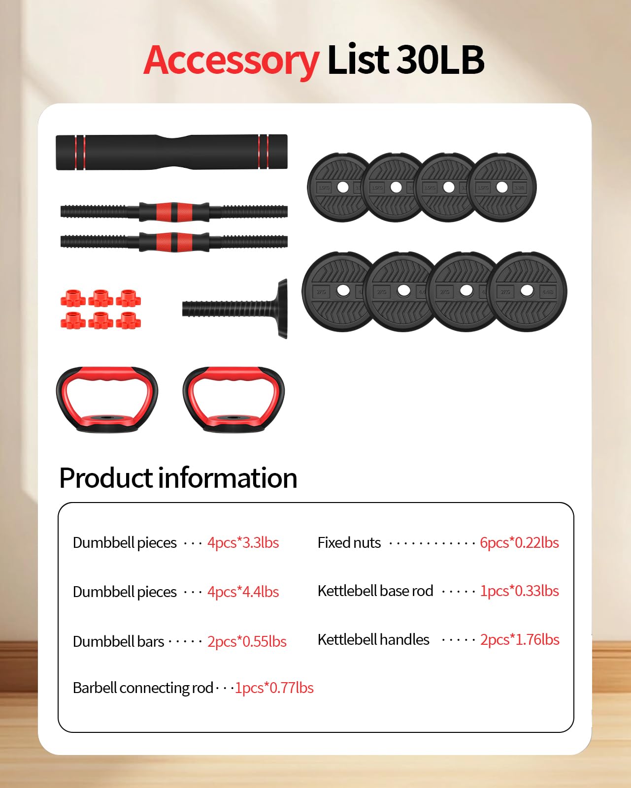 Adjustable Dumbbells,20/30/40/60/80lbs Free Weight Set with Connector, 4 in1 Dumbbells Set Used as Barbell/Kettlebells/Push up Stand, Fitness Workout Equipment for Home Gym for Youth,Women/Men