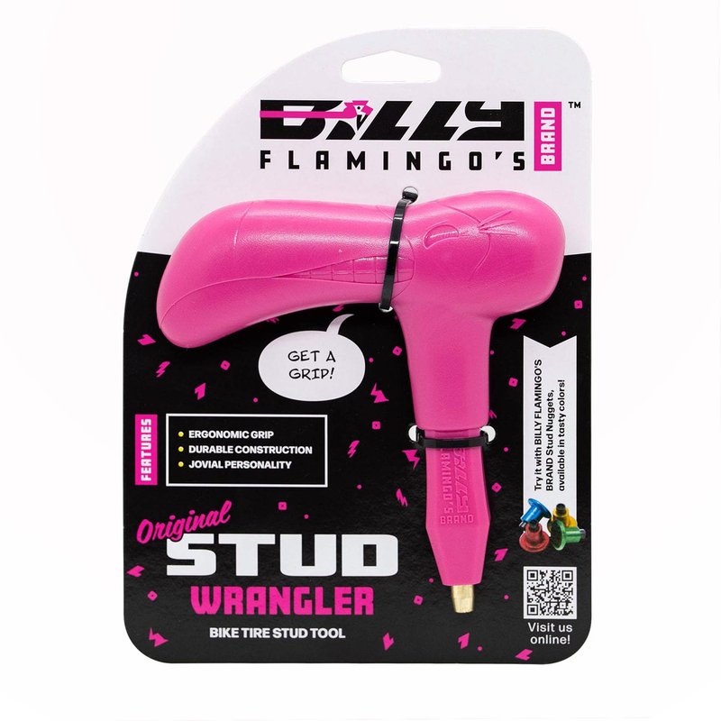 BILLY FLAMINGO'S BRAND Bicycle Tire Stud Insertion Tool for Studdable Bike Tires, Ergonomic Handle, Magnetized Tip