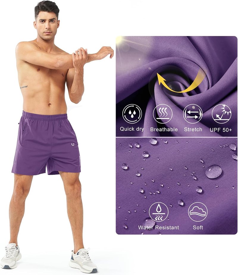 Men's Athletic Running Shorts - Quick Dry Lightweight Gym Workout Shorts | 5"/7"/9" Sizes for Basketball & Tennis