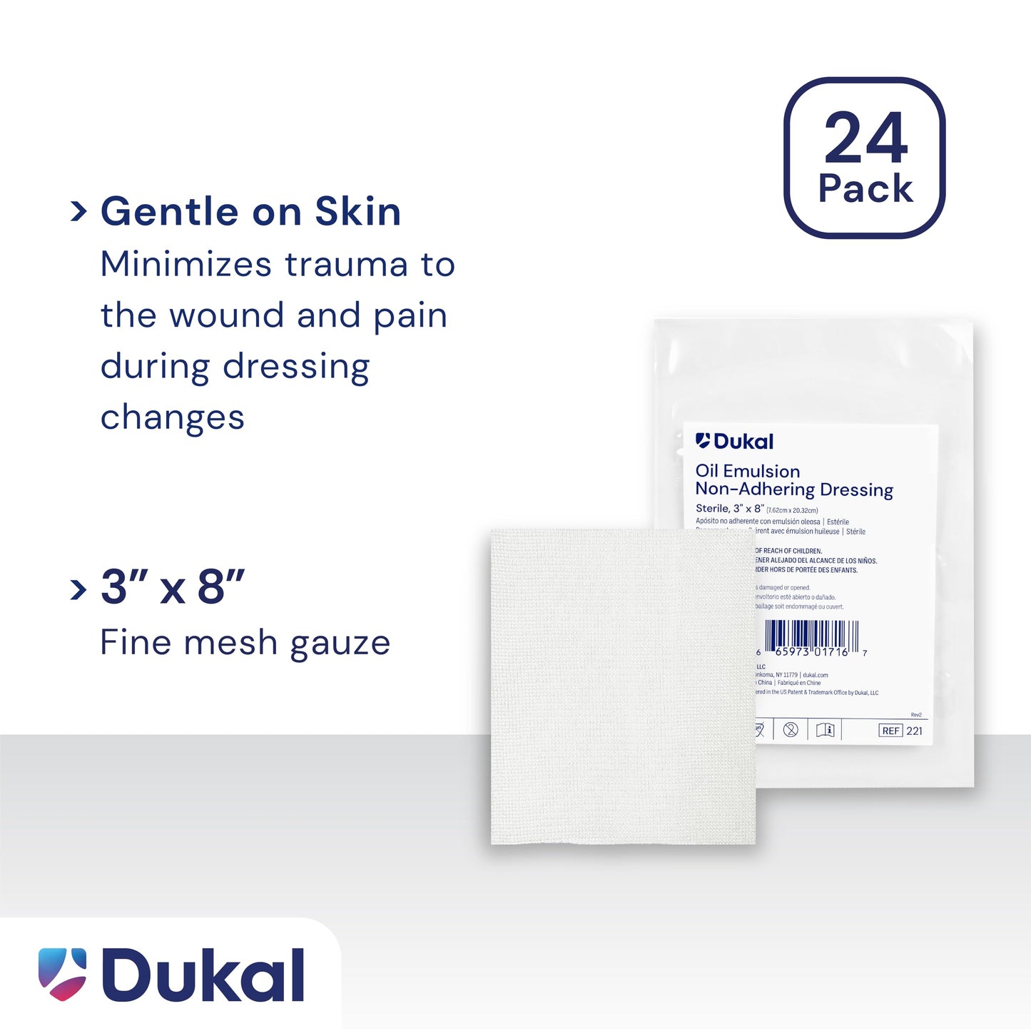 Dukal Oil Emulsion Dressing, 3" W x 8" L (Box of 24)