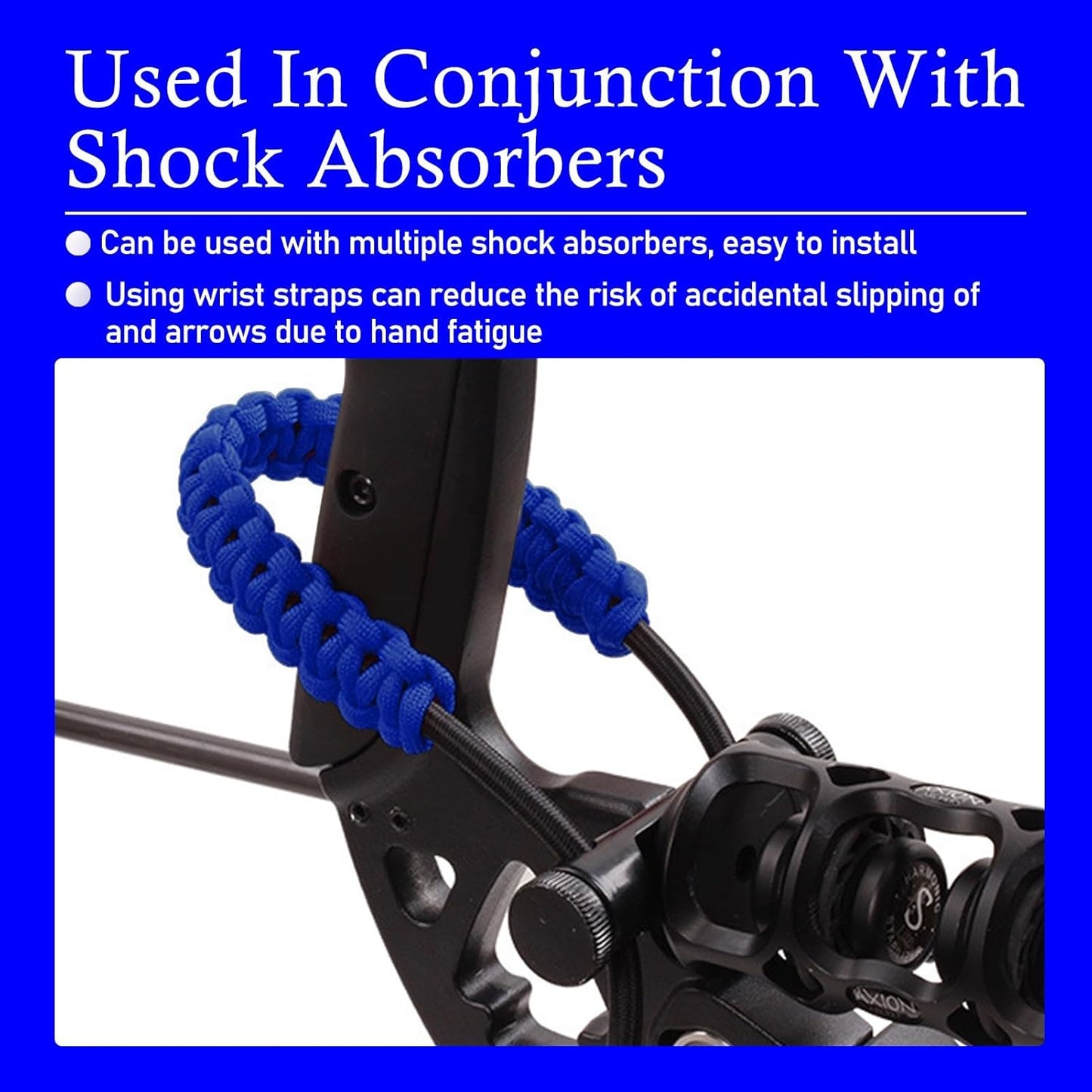 Archery Bow Wrist Sling - 550 Paracord Strap with Stretch Lanyard | Fits Compound & Recurve Bows