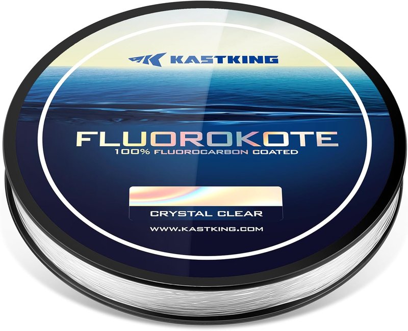 KastKing Fluorocarbon Fishing Line - 100% Fluorokote, Shock Resistant, High Abrasion Resistance | Extreme Clarity, Fast Sinking
