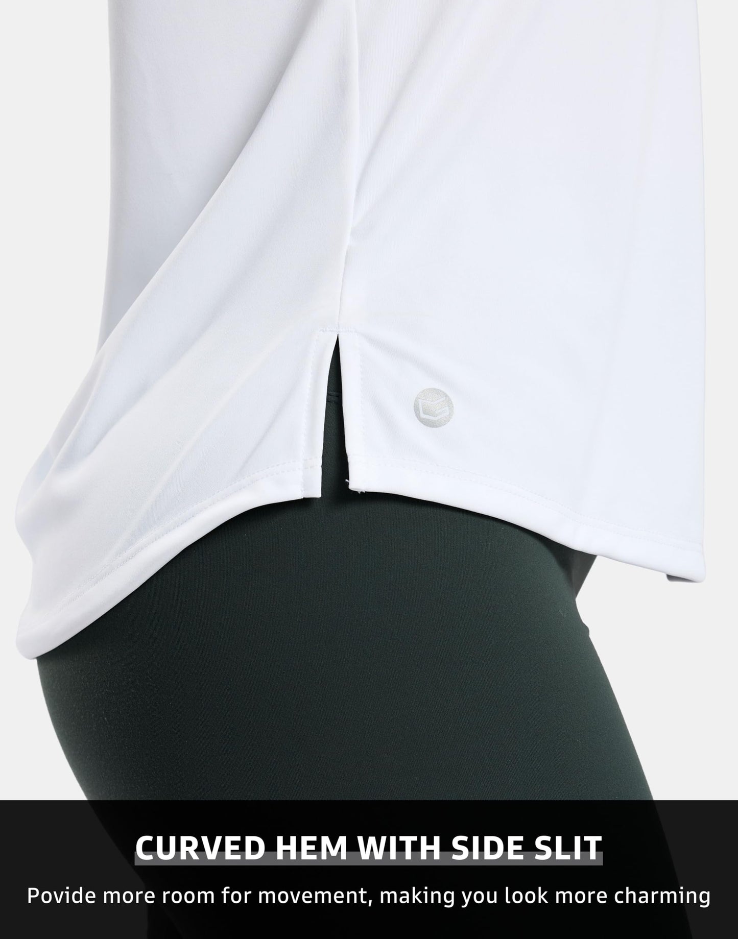G Gradual Women's Sleeveless Workout Tops Lightweight High Neck Tennis Yoga Shirts Running Athletic Tank Tops for Women(White,L)