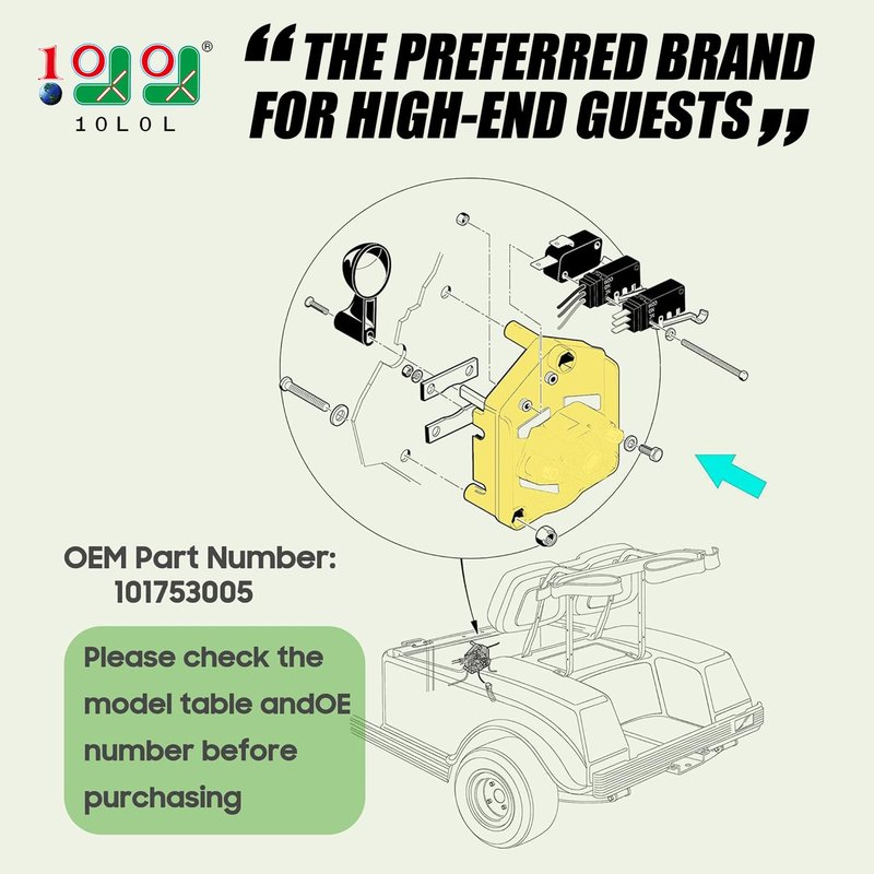 10L0L Heavy Duty Forward and Reverse Switch for Club Car DS 1995-2004 48V Powerdrive System