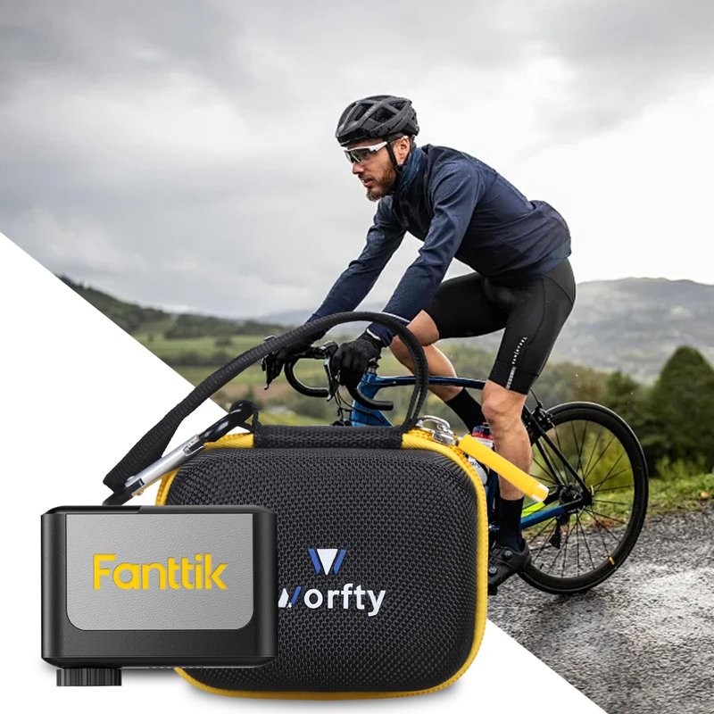 Worfty for Fanttik X10 Ace Mini Bike Pump Hard Case, Air Pump Organizer for Air Tube and Adaptor (Case Only) (Black)