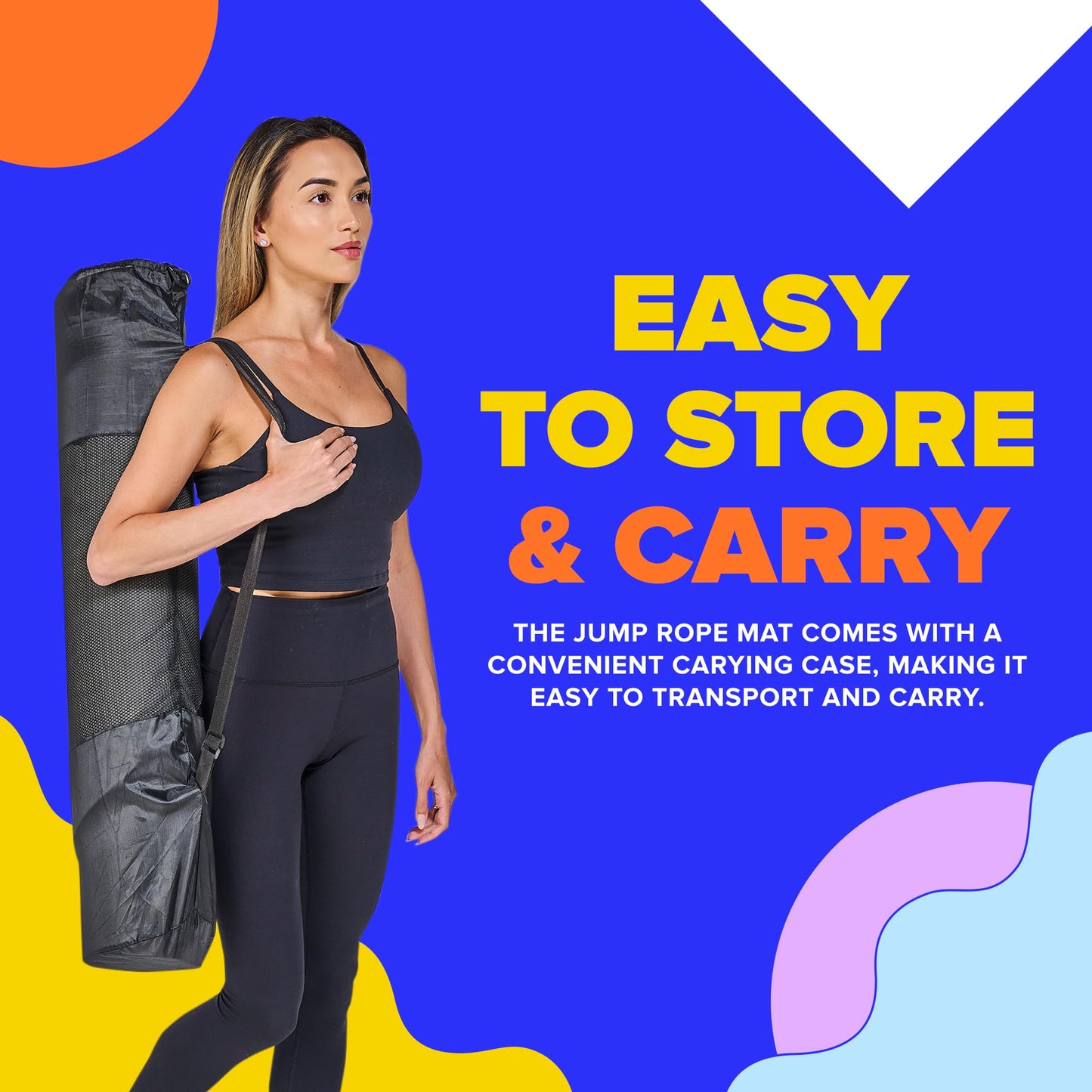 X-Large Roo Jump Rope Mat - 71"x36" The Ultimate Non-Slip Thick 6mm Jump Rope Mat Outdoor and Indoor Workouts - Prevents Injuries, Extends Jumprope Mat Life, Easy to Store and Clean - Comes with Carrying Case - Multi-Functional for Various Exercises