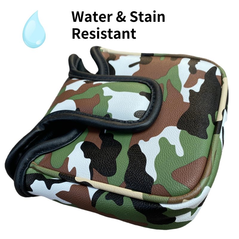 CAMO Style Golf Square Mallet Putter Head Cover Synthetic Leather Golf Putter Cover Magnetic for Mallet Style Putters Golf Accessories for Men Golfers