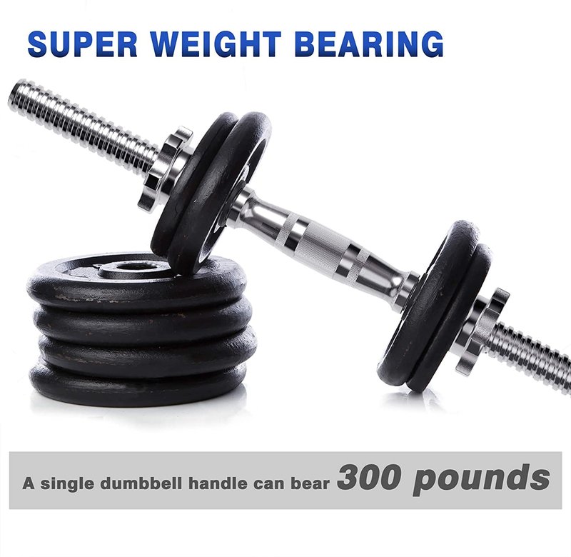 Rowland Harbor Threaded Dumbbell 12.614.214.815.718.119.722inch(32353840465056cm) curved HandlesAdjustable Dumbbell Bar Handles Fit 1 inch Standard Weight Plate Weightlifting