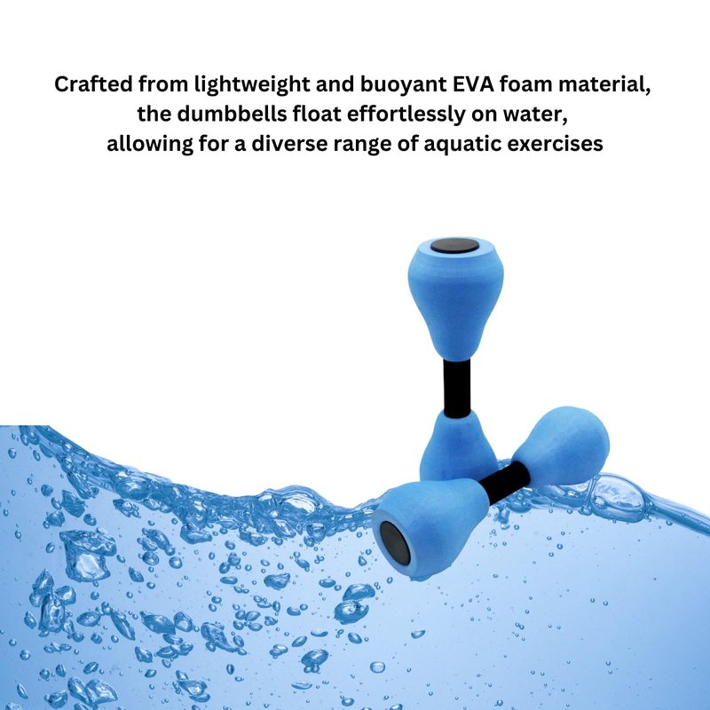 Lightweight EVA Foam Dumbbells for Aqua Aerobics, Water Exercise, Strength Training and Pool Fitness – 27.5cm Length, 68g Each – Soft, Durable, Non-Slip Design for Beginners, Seniors, Women