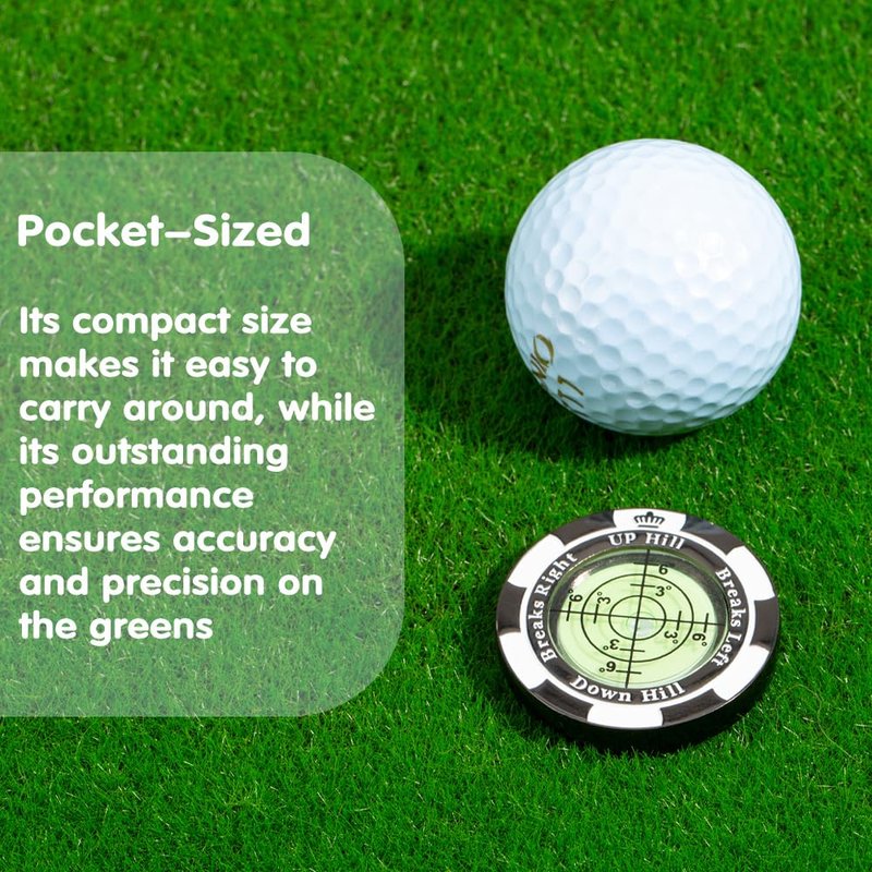 Prodigora Golf Green Reader, Golf Ball Marker Hat Clip with High Precision Horizontal Bubble, Putting Training Aid Golf Accessories Tool Gift for Men Women (Black)