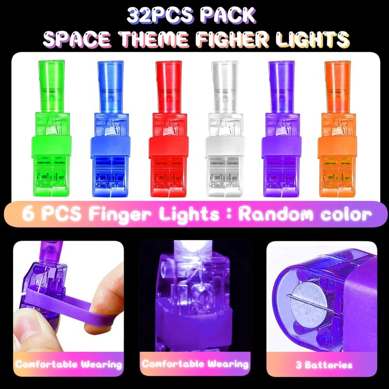 Yizeda Science Theme LED Finger Lights Science Themed Party Favors for Kids Boys Girls Birthday Goodie Bags Stuffers Kids Mad Scientist Party Decorations Back to School Supplies Classroom Prizes