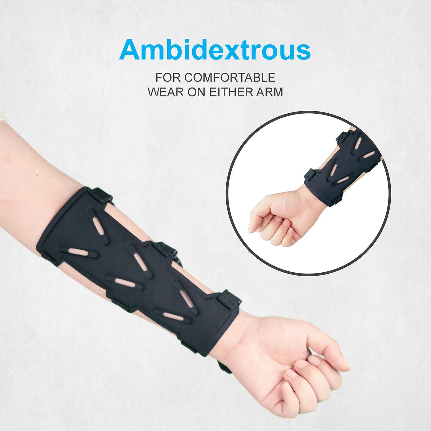 NRJSSCC Archery Arm Guard, Adjustable Strap Buckle Bow Arm Guards & Forearm Protector Bracer for Adults, Men, Women. Ideal for Hunting, Target Shooting, and Practice, Black