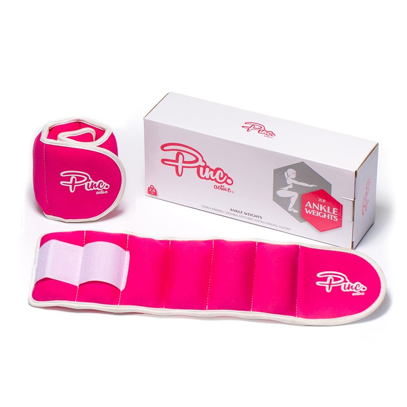 HEALTHYMODELLIFE Ankle Weights Set (2 x 0.5lb Cuffs) - 1lbs in Total - for Women, Men and Kids – Used for Workouts at Home, Pilates, Yoga, Boxing, Dancing and Resistance Training, Pink
