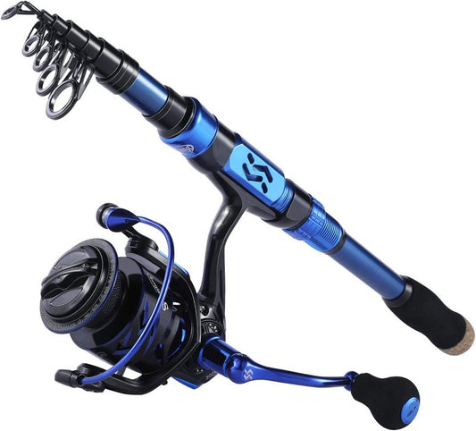 Sougayilang Fishing Rod and Reel Combo - 24 Ton Carbon Fiber, Portable Telescopic Spinning Rod for Saltwater & Freshwater Fishing