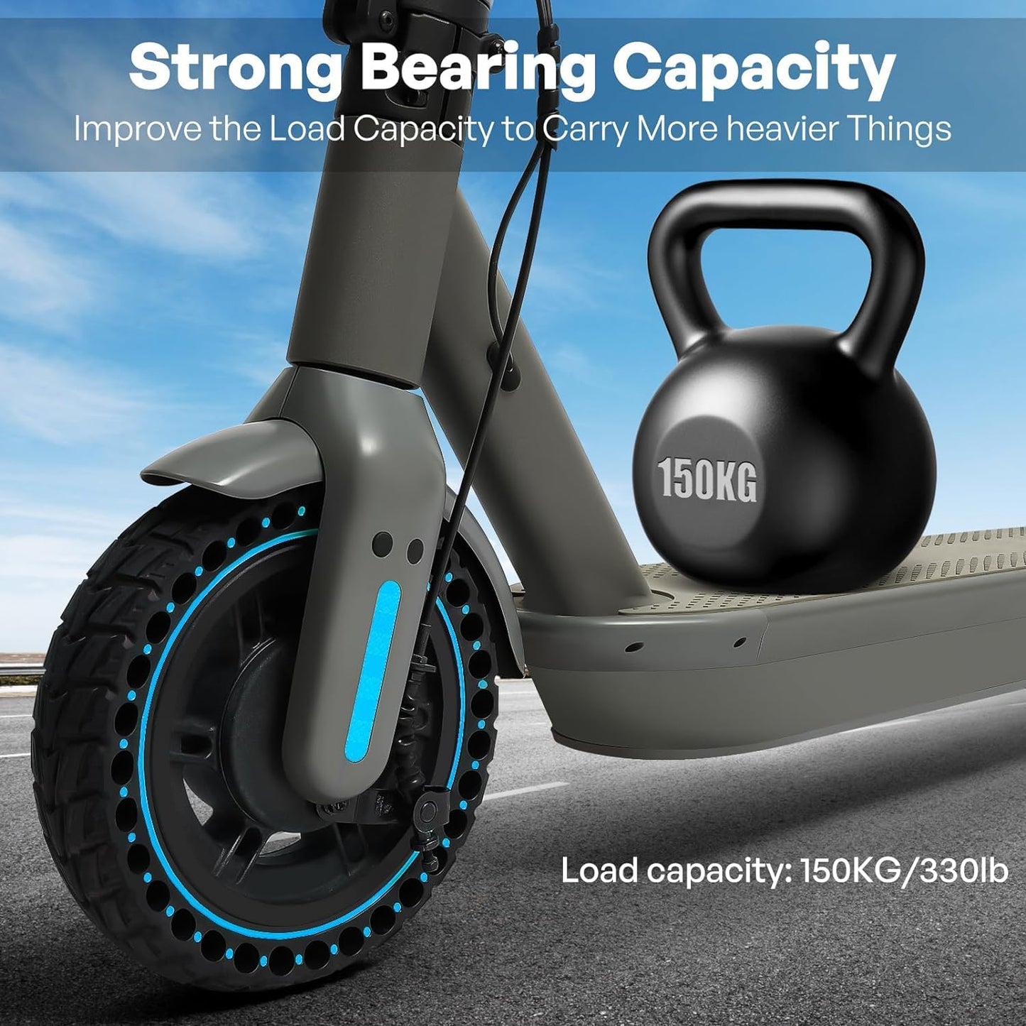 ThinkMRO 1PCS 10x2.5 inches Solid Tires for Electric Scooter, 60/70-6.5 Tire for Ninebot G30 /G30D /G30E /G30E /G30LP /G30D II /G30 Max, Tire Replacement for All 10 x 2.5'' Scooter Tires (Blue)