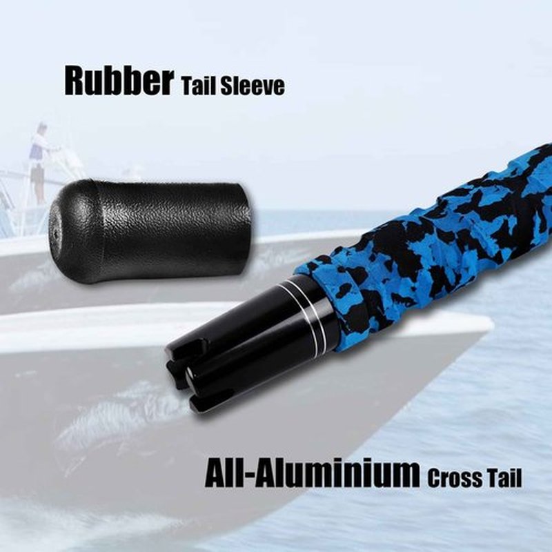 Fiblink Saltwater Offshore Trolling Rod Big Game Rod Conventional Boat Fishing Pole Deep Drop Sea Roller Rod (5’6”, 6’) (Straight Butt, 6' - 80-120lbs)