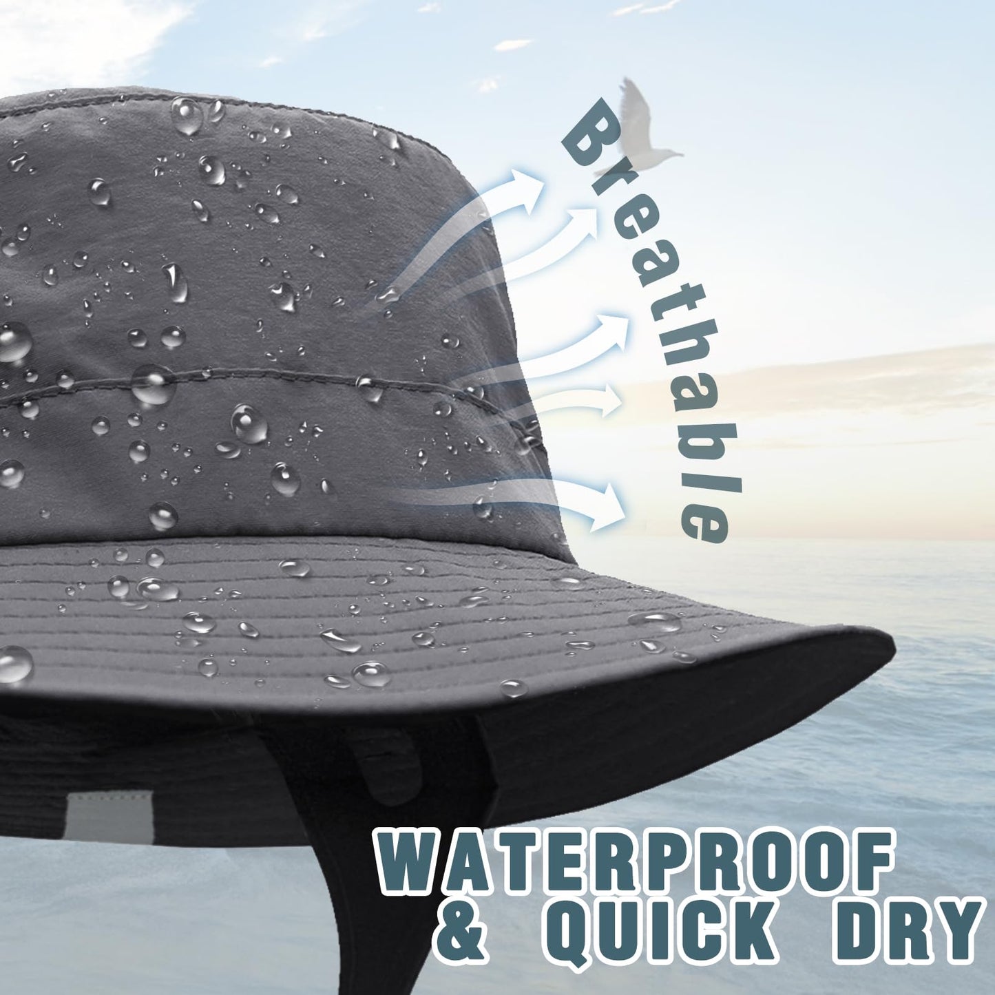 Seektop Surf Bucket Hat with UPF 50+ UV Protection, Waterproof Surfing Hat