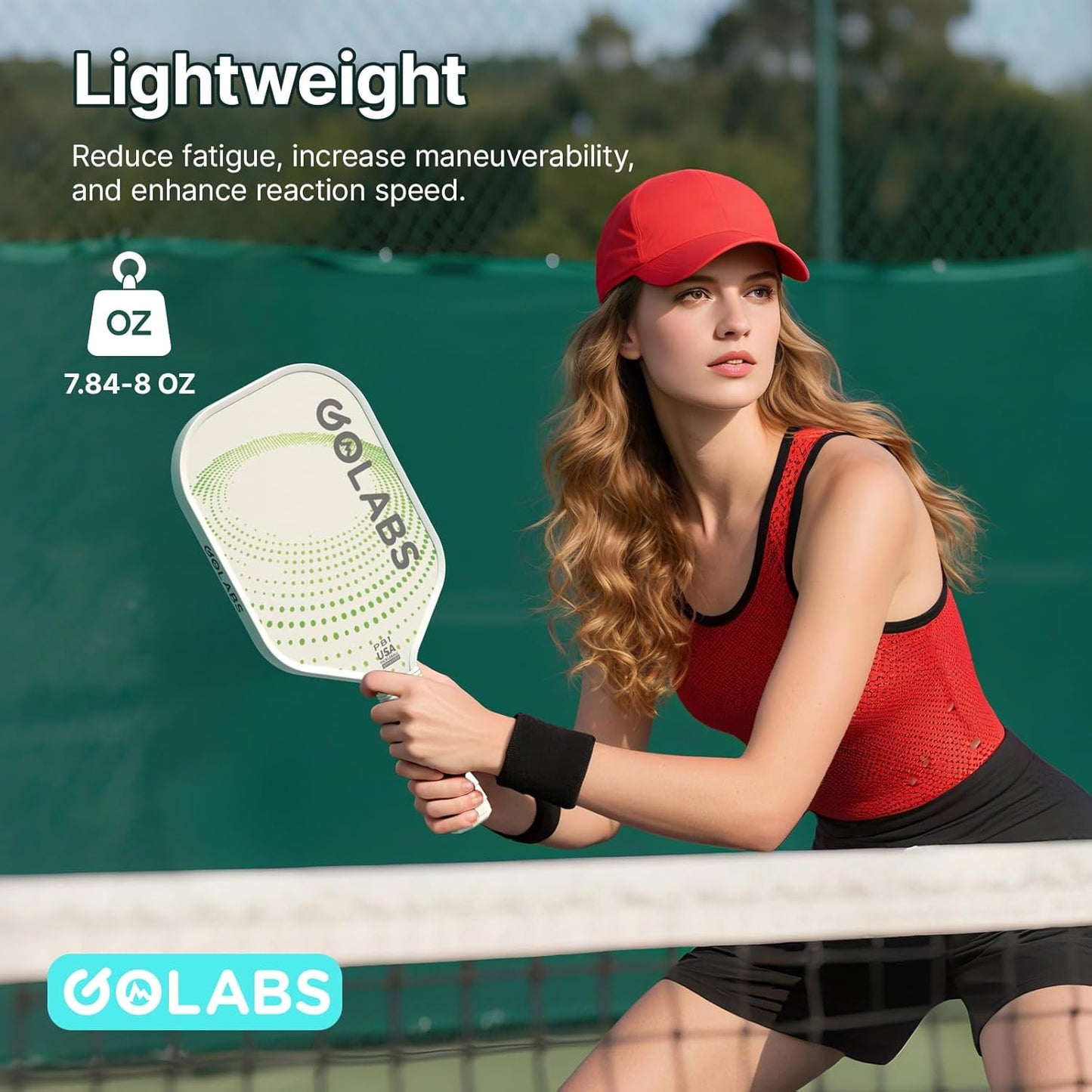 Golabs Pickleball Paddles Set of 2 - Durable Fiberglass Surface & 16mm Polymer Core | Lightweight Anti-Slip Grip