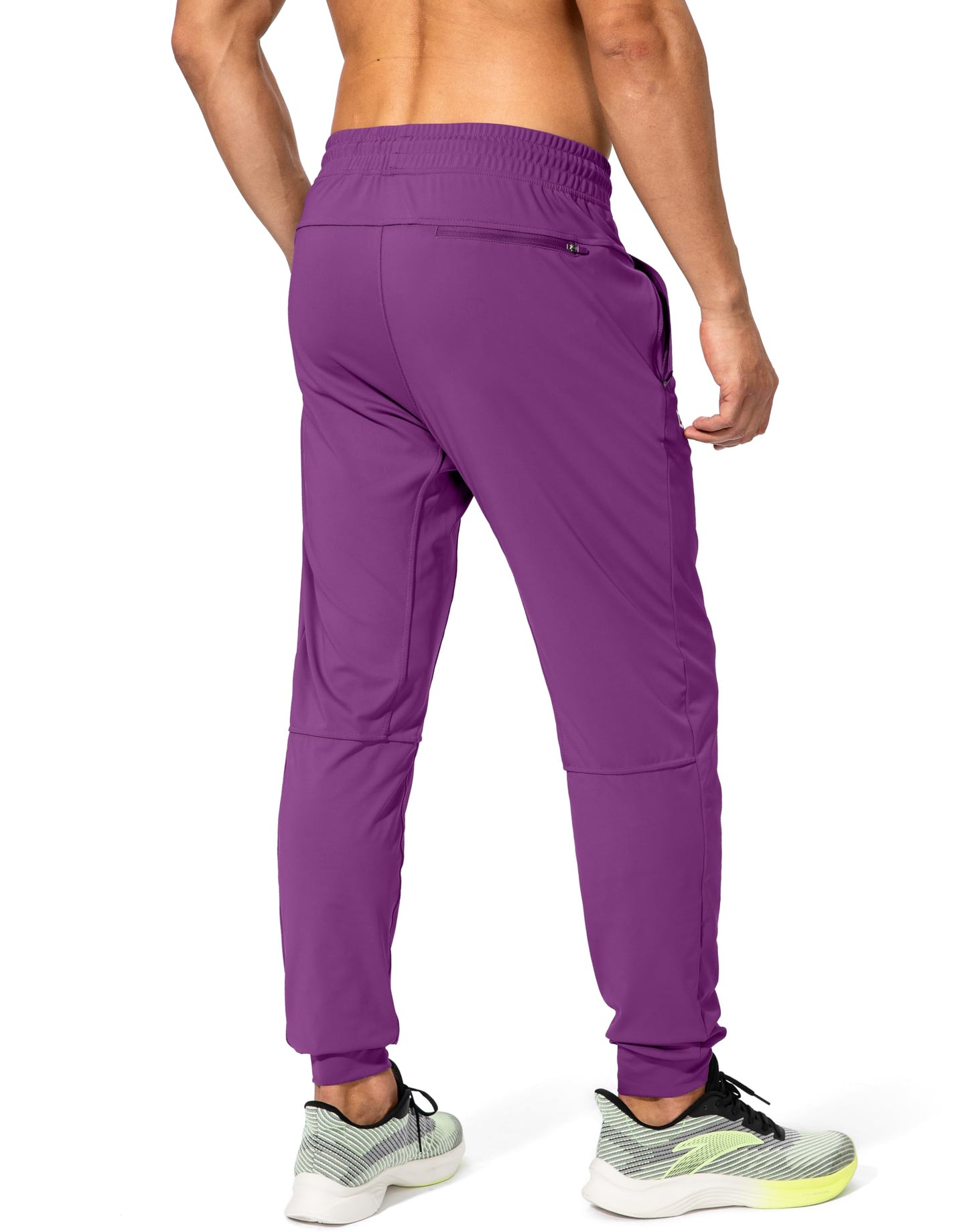 Men's Sweatpants with Zipper Pockets Athletic Pants Traning Track Pants Joggers for Men Soccer, Running, Workout (Purple, X-Large)