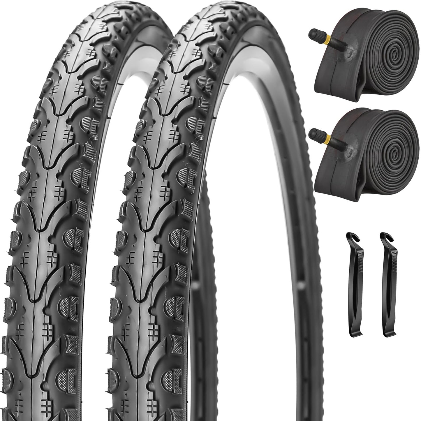 SIMEIQI Pair of 26"x1.75" Bike Tires with or Without Inner Tubes of 26“x1.75”/2.125“ Replacement Tire for Hybrid City Road Commuter Bicycles Urban