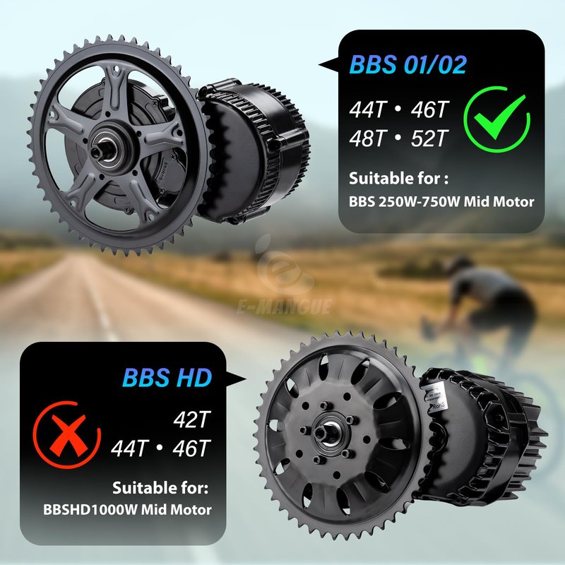 BBS Chainring 44T for BAFANG BBS01 BBS02 BBS01B BBS02B Mid Motor Kit Electric Bike Spare Parts Bicycle Chain Ring