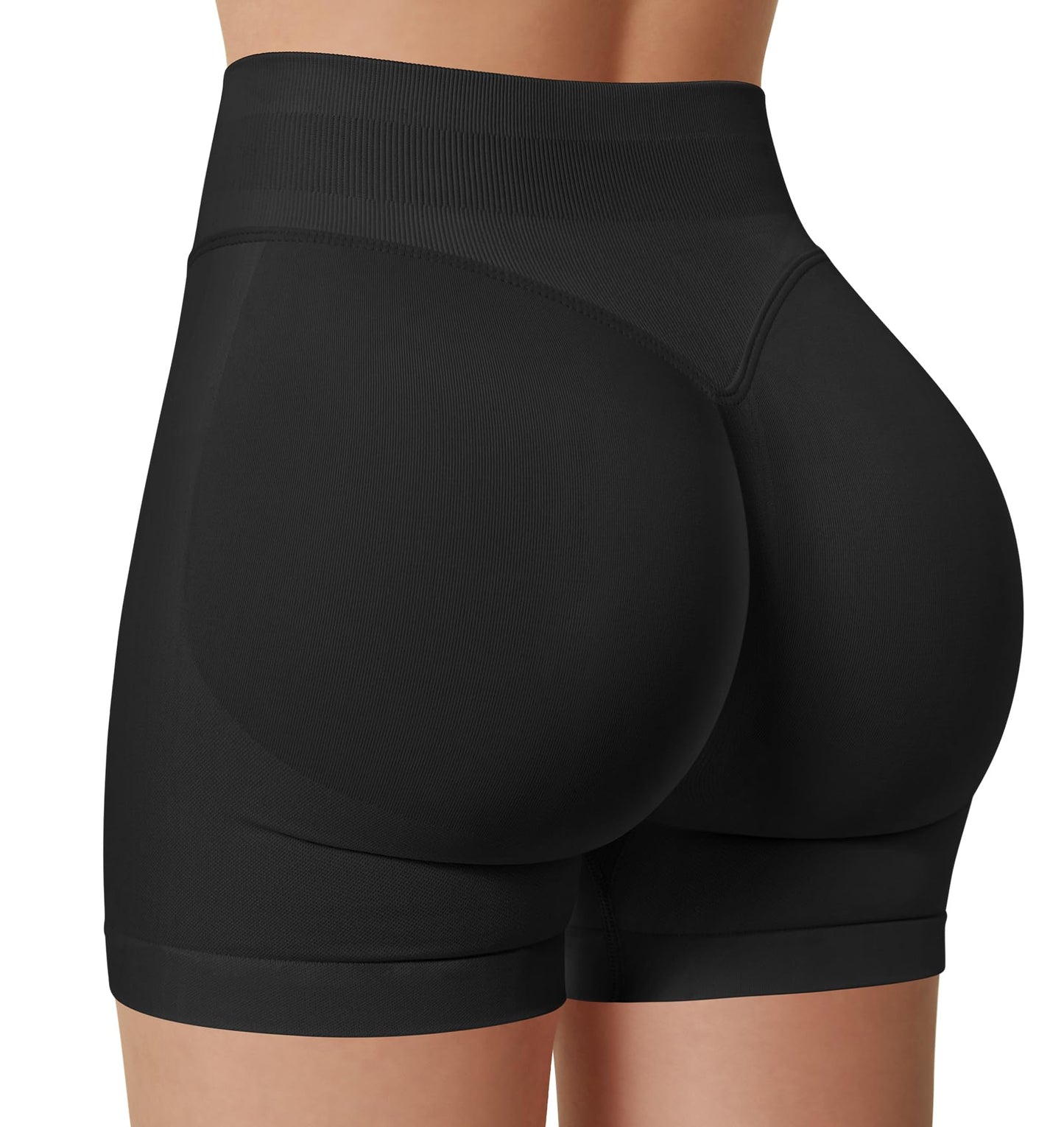 Sorfneo Women's Workout Impact Shorts 3.6" /4.5" Scrunch Butt Lifting Gym Shorts Yoga Running Biker Classic Black