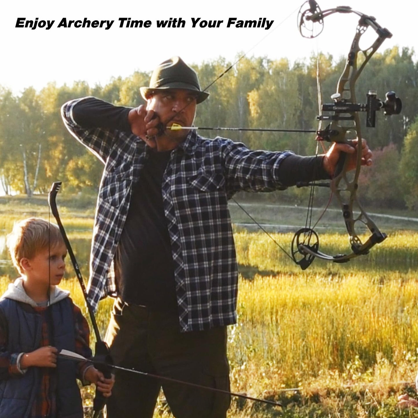 Sanlida 2024 Dragon 10 Flagship Top of The Line Hunting Compound Bow Kit for Adults and Advanced Archers, IBO Speed 340 FPS, Limited Life-time Warranty (Large Cam(30"-32"), Black, 60-70#)