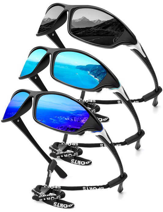 KALIYADI Polarized Sunglasses-Men Sports Sun-glasses: Mens Sunglasses Polarized UV Protection for Fishing Driving Cycling