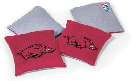 Arkansas Razorbacks Dual-Sided Bean Bags - Premium Cornhole Toss Bags, 4 Pack