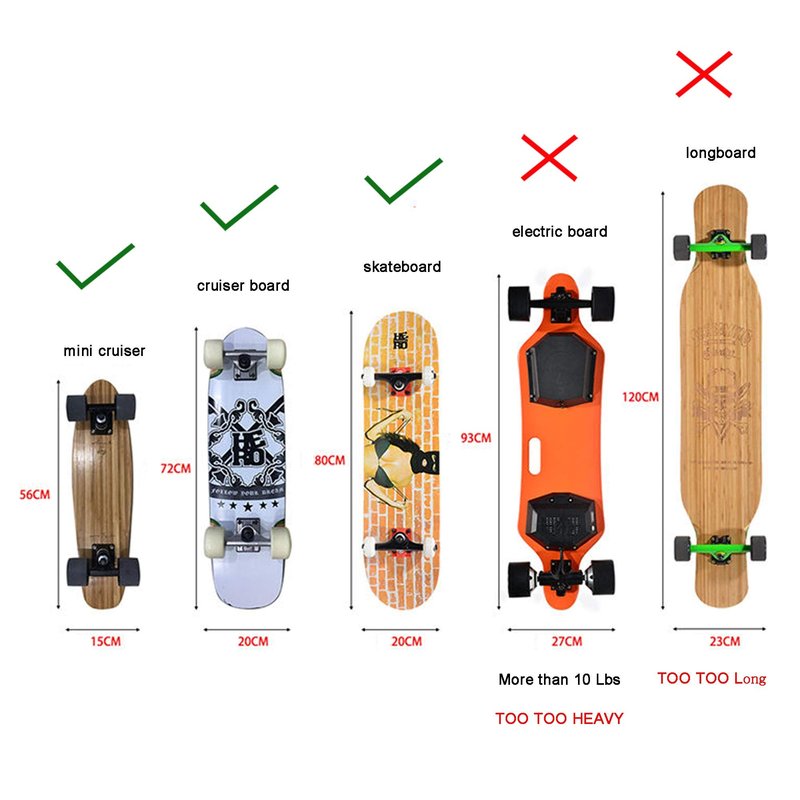 YYST Desk Store Clamp-On Skateboard Holder/Skateboard Hook/Mini Cruiser Hanger | Provides a Convenient Place to Hang Skateboard or Longboard to Reduce Clutter (20 lb. Capacity)- No Board (2)