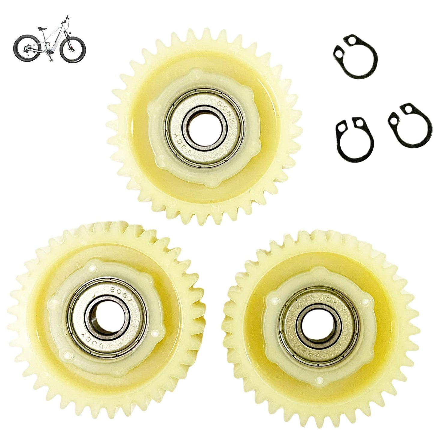 Planetary Gear 36t Nylon Planetary Gear (3-Pack) 47.5mm Left-Outlet Hub Motor with Preloaded Bearings 500w-1000w Motor Design Suitable for E-Mountain Bikes/Fat Bikes/Scooters (3-Pack)