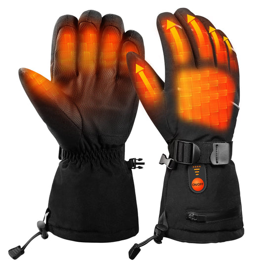 Electric Heated Gloves with Touch Screen,Rechargeable 7.4V 3200MAH Battery Heating Gloves for Men Women,3 Temperature Level Heating Battery Powered Windproof Gloves for Outdoor Warm Motorcycle (L)