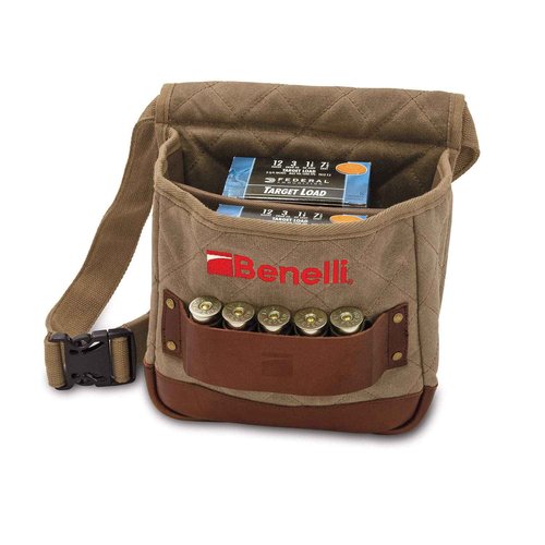 BENELLI Lodge Collection Large Shell Pouch Olive Waxed Cotton