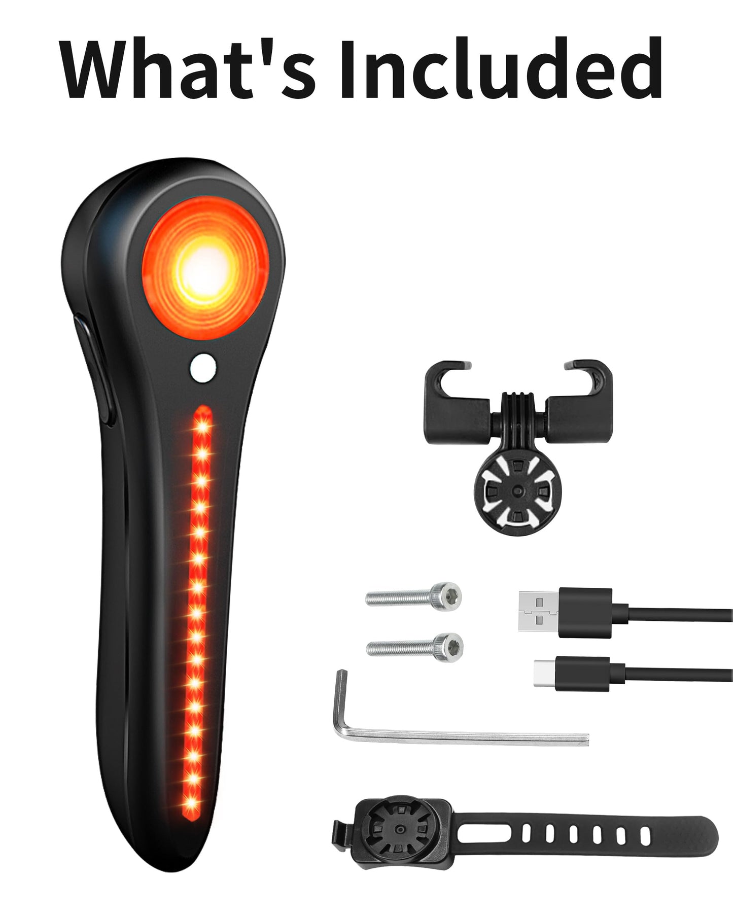 DARKBEAM Bike Tail Light Smart - with Brake/Light Sensor, USB-C Rechargeable, IP64 Waterproof, 5 Light Modes Bicycle Taillight for Night Riding, Super Bright Rear Bike Light for Road Mountain, Cycling