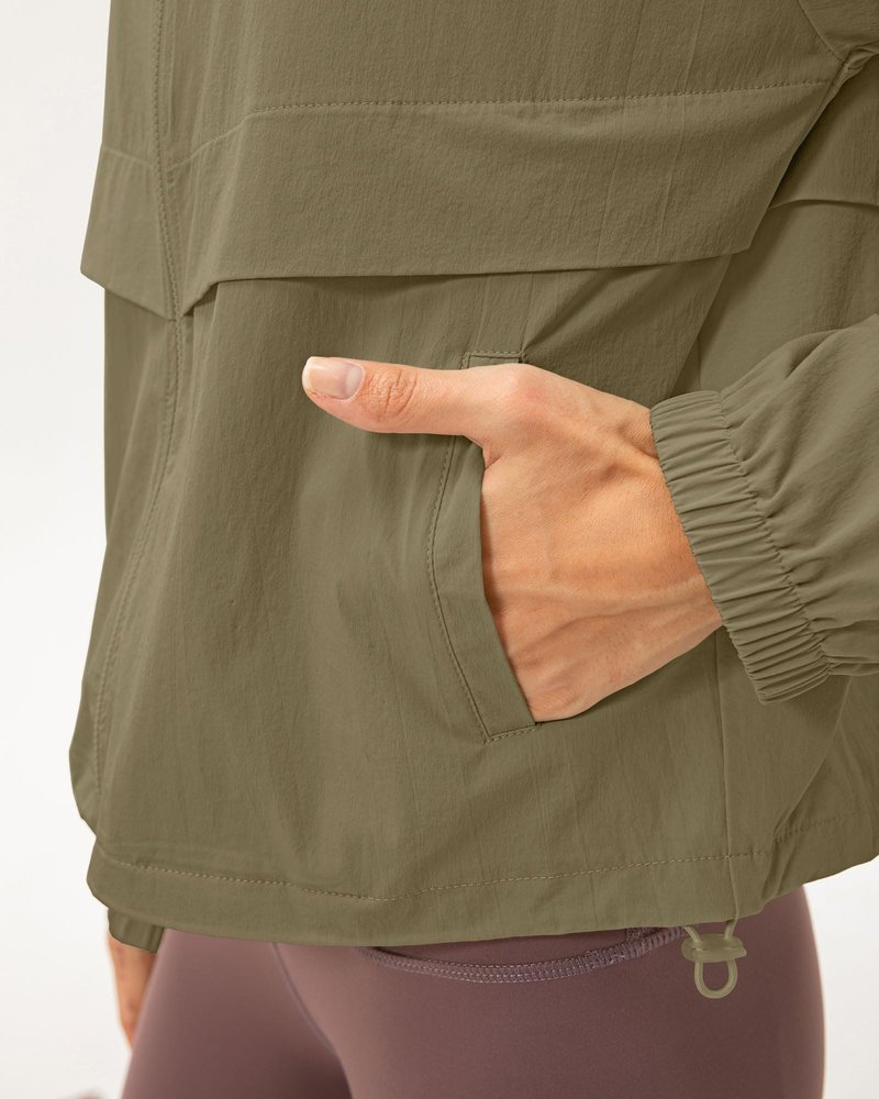 Locachy Women's Lightweight Zip Up Athletic Jacket Stand Collar Windproof Sun Protection Workout Outdoor Jacket Camel XS