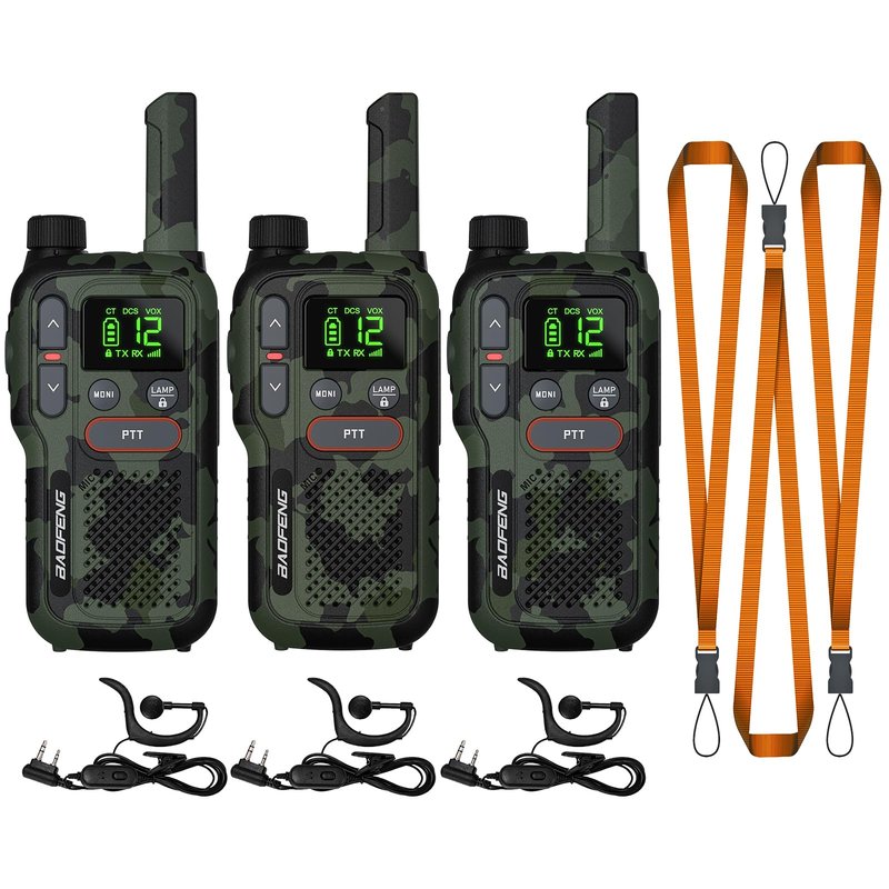 BAOFENG GT-18 Walkie Talkies for Kids Adult, License Free Long Range Rechargeable FRS Two Way Radio,1500mAh Battery, 22 Channels with NOAA, Scan for Camping Hiking Family, 3 Pack