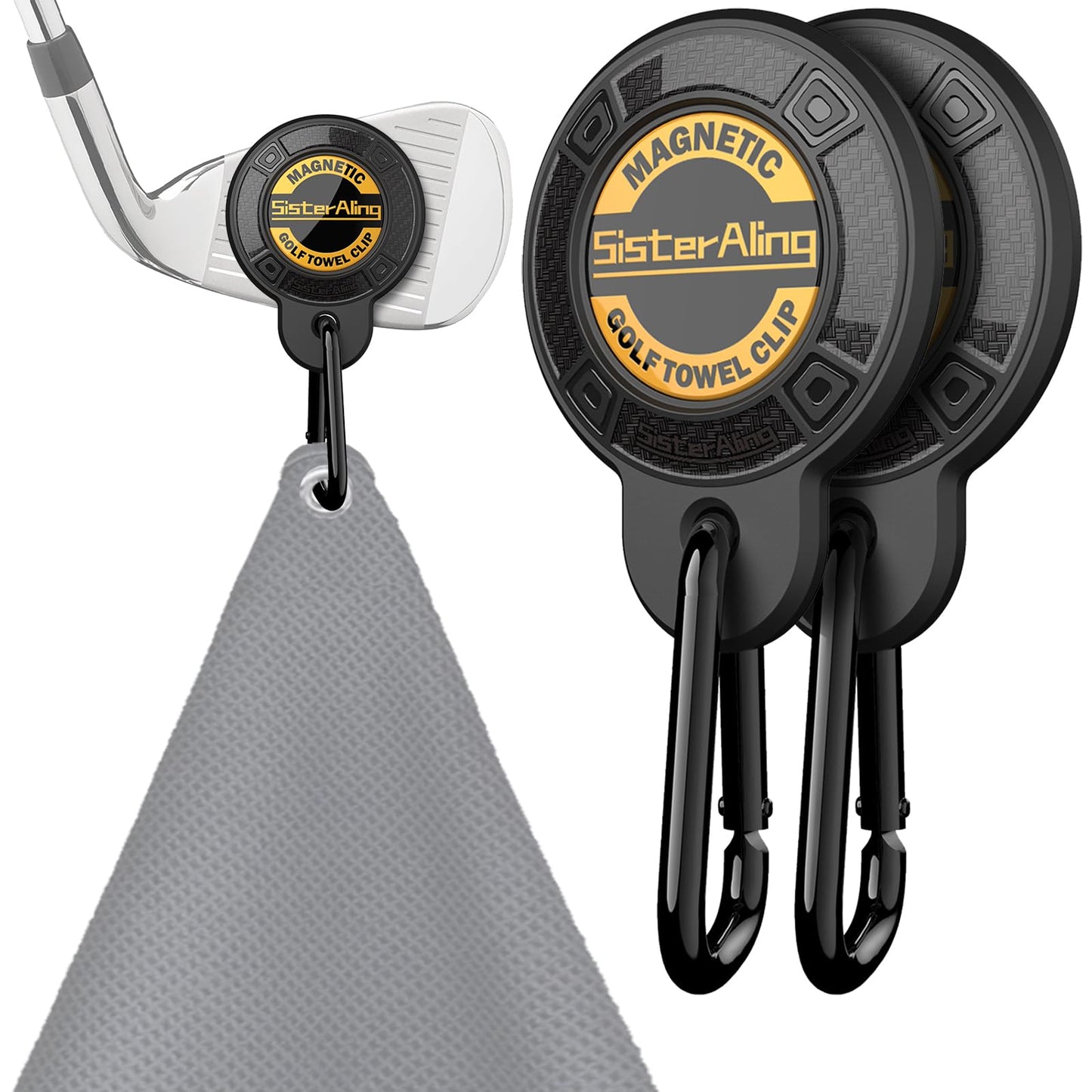 SisterAling Magnetic Clip for Golf Towel,Removable Industrial Magnetic Accessories Design for Strong Hold to Golf Carts or Clubs