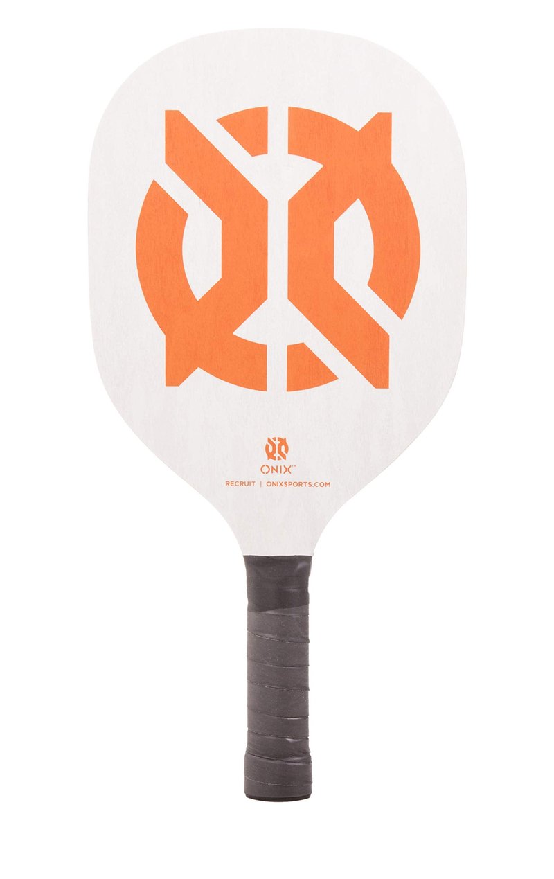 Recruit by ONIX Pickleball Starter Set - Includes Two Poplar Wood Paddles and Two Yellow Balls