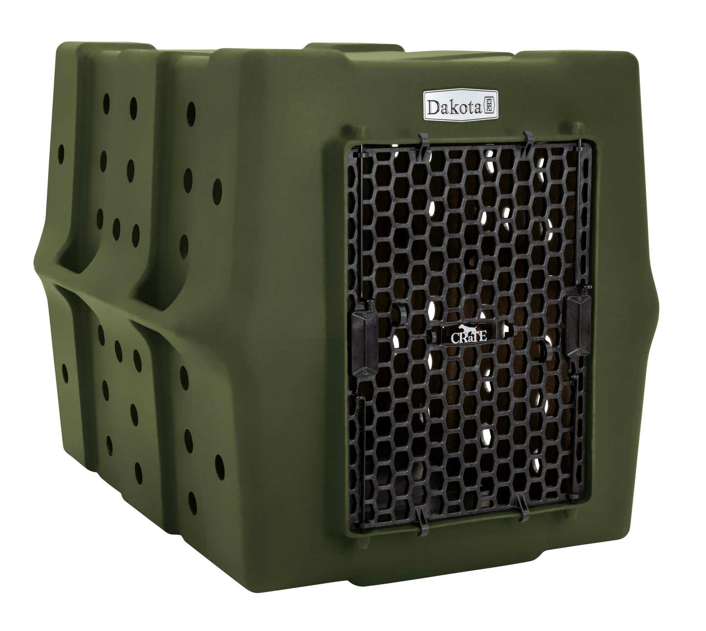 Dakota 283 Canine Rough and Tough Economy Dog Crate w/Removable Two-Way Door - Heavy Duty Outdoor Kennel for Large Breed Dogs (Olive, Large)