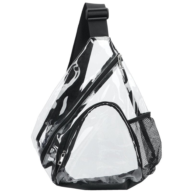HULISEN Clear Sling Bag, Clear Bag Stadium Approved, Transparent Shoulder Crossbody Backpack Chest Casual Daypack
