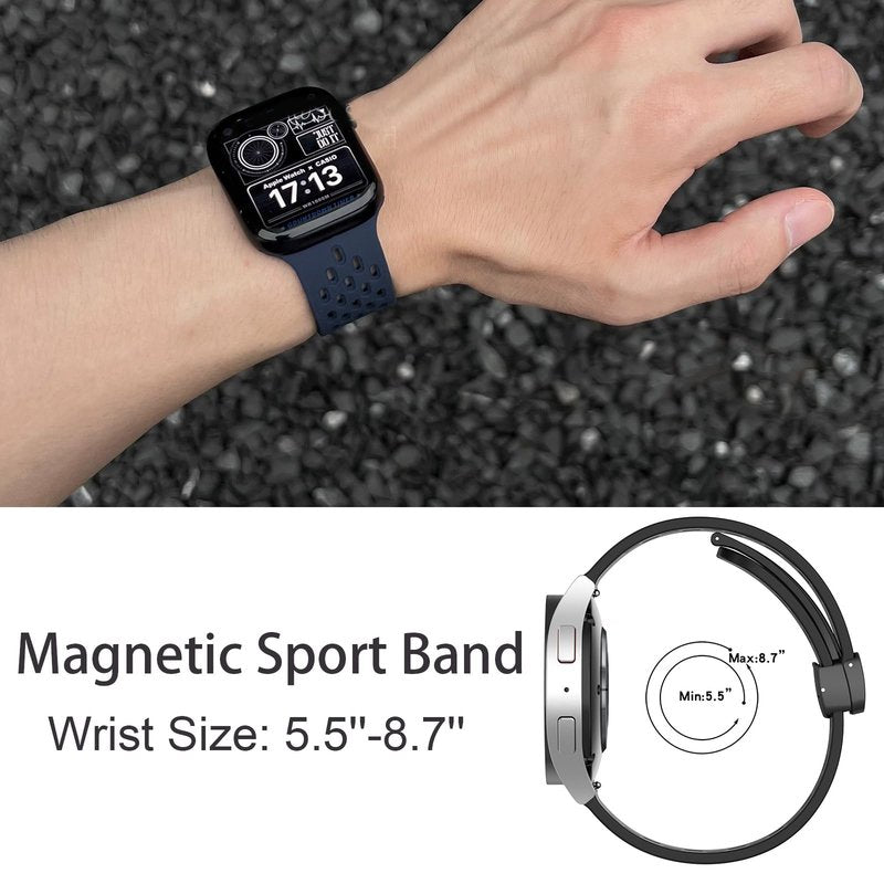Compatible with ALPHAGEAR Smartwatch Bands, 22mm Quick Release Quick Release Breathable Soft Silicone Sport Band Replacemet Straps Compatible with ALPHAGEAR Bravo II, Bravo XL, Raptor, Commander, Juliet Smartwatch (Dark Blue, 22mm size band)