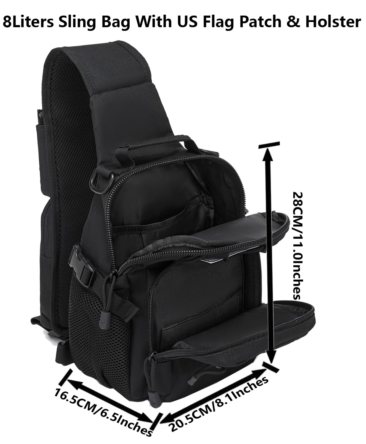 ATBP Small Tactical Holster Sling Backpack Accessories Shoulder Pouch Water Bottle & Radio Holder Crossbody Bag for Men