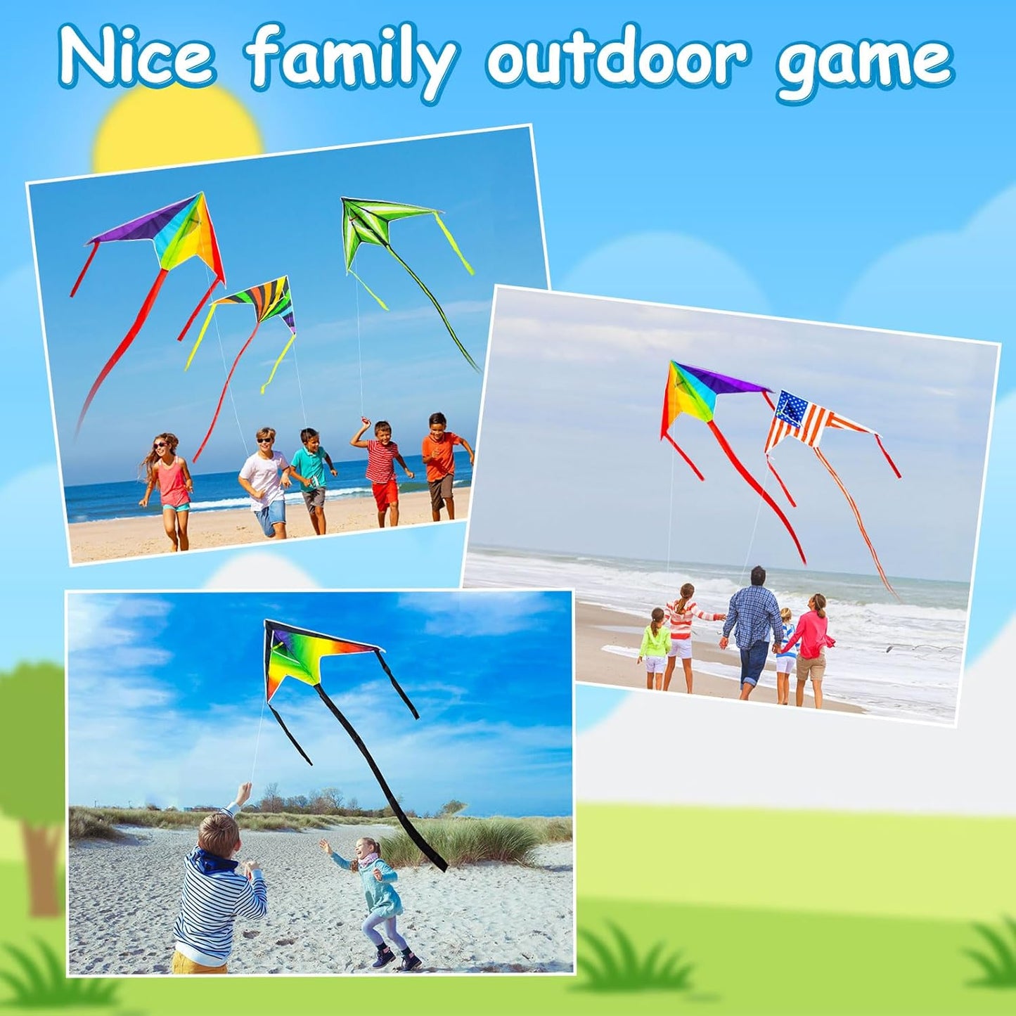 Rainbow Butterfly Kites - 5 Pack Easy to Fly Delta Kites for Kids & Adults | Colorful Outdoor Fun for Ages 4-12