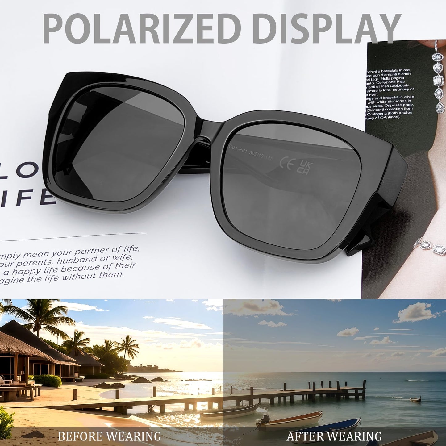 MAIVARDAY 400UV Protection Fit Over Glasses Sunglasses - Comfortable Durable Square Frame with Gradient Lenses