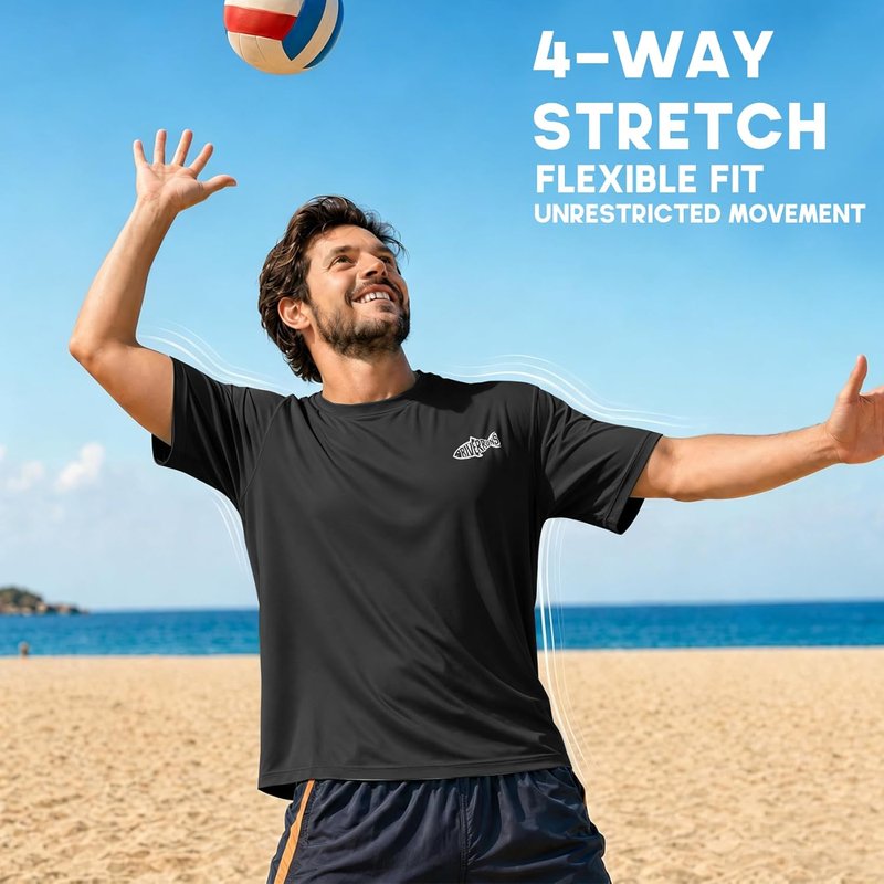 Men's Swim Shirt - UPF 50+ UV Protection Rash Guard | Quick-Dry Athletic T-Shirt for Fishing & Surfing