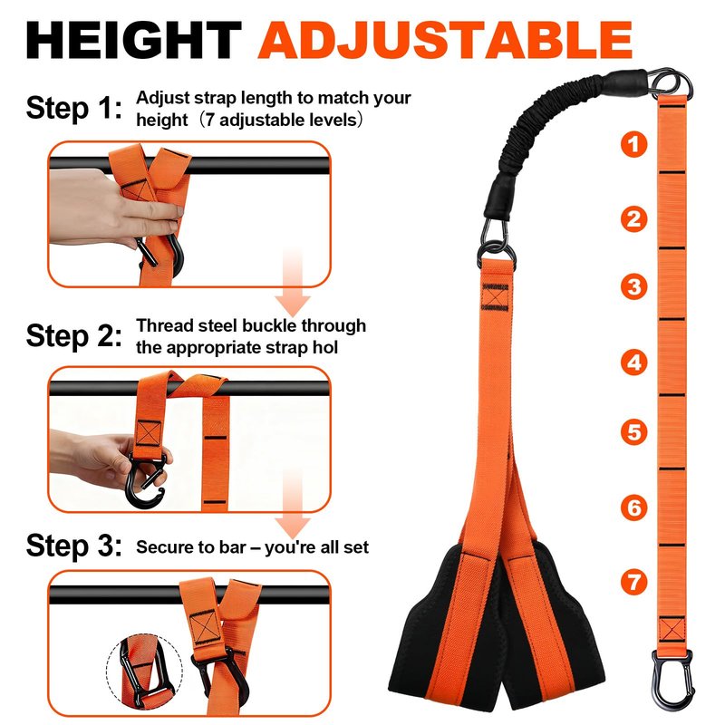 Janhemei Pull Up Assistance Bands 65-260lbs, 4 Heavy Duty Pull Up Resistance Bands with Fabric Feet/Knee Rest for Pull Up Bar, Body Strength Training, Home Gym Fitness