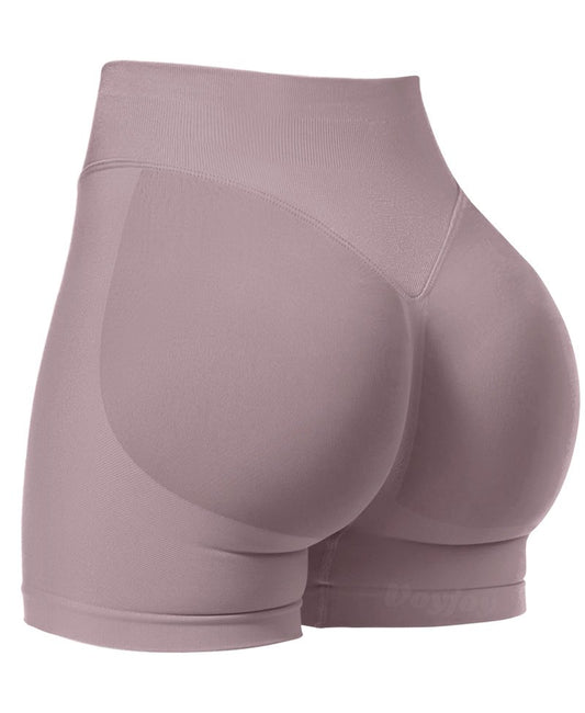 VOYJOY Women Workout Impact Shorts 2.5"/ 3.6"/ 4.5"/ 6" Scrunch Butt Lifting Gym Seamless Booty Biker Shorts Mocha