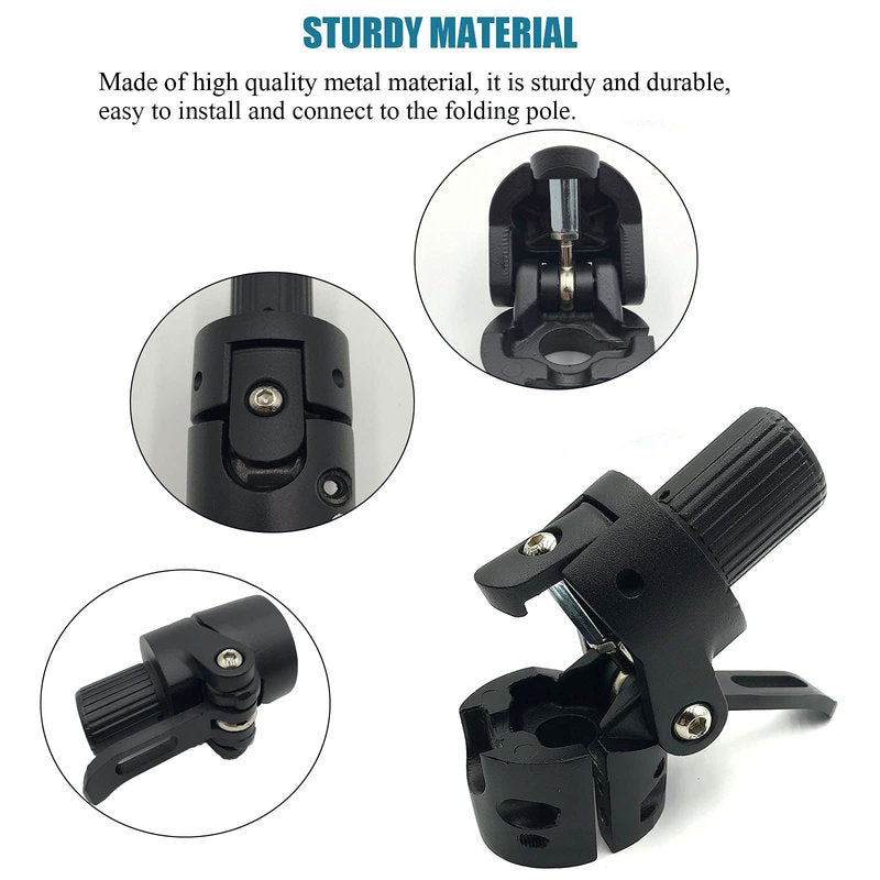 GLDYTIMES M365 Folding Pole Base, Lock Screw Hook Metal Connector Replacement Spare Parts Compatible for Mijia M365 Electric Scooter（Black）